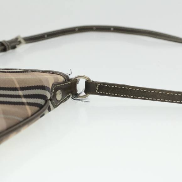 BURBERRY Nova Check Shoulder Bag Nylon Brown Auth ac1710 - Picture 8 of 16